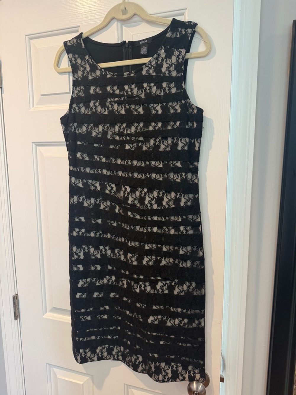 Alfani Black Lace Overlay Sheath Dress NWOT